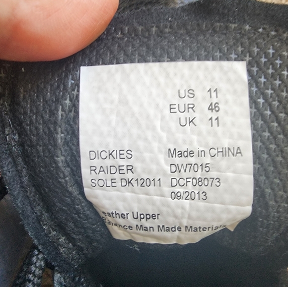 Dickies Raider Men's Black Leather Sz 11 Work Boots Oil Slip Resistant Lot5 - Picture 9 of 9